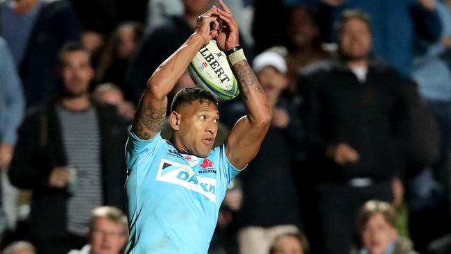 Israel Folau leaps high at Brookvale.