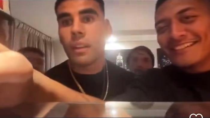 The viral video of Roosters players during a live stream
