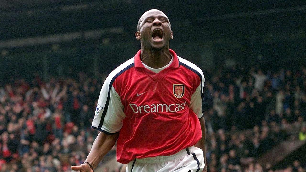 Arsenal's Patrick Viera celebrates scoring against Tottenham during the English FA Cup Semi Final in 2001.