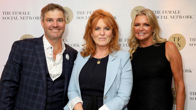 Duncan Bendall, Sarah Ferguson and Fiona Bendall at the UK launch of the Female Social Network. Picture: Getty Images.