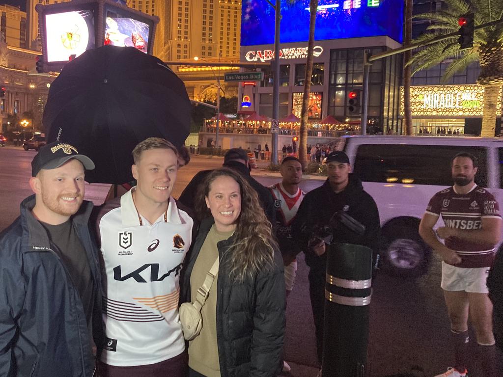 Billy Walters posing with fans in Las Vegas. Credit: Supplied.