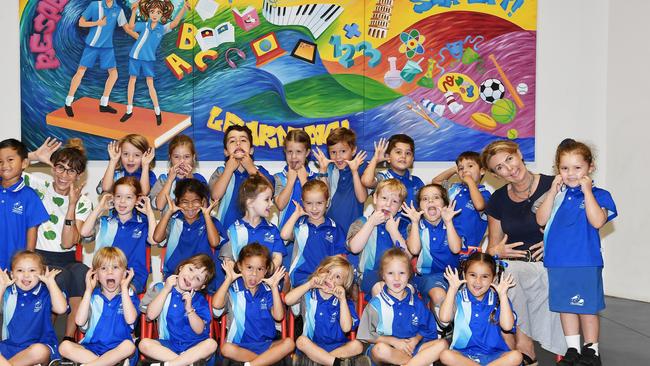MY FIRST YEAR: Funny faces. Tewantin State School Preps. Picture: Patrick Woods.