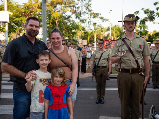 Michael Ash, Brodie Ash, Trista Ash and Emilee Ash at the Freedom of Entry march, Palmerston on Friday. Picture: Pema Tamang Pakhrin