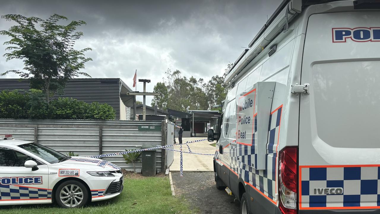 Police at the Owanyilla house on Old Gympie Road on the Fraser Coast where Alana Martin was found dead. Photo: Carlie Walker