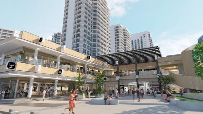 Artist impression of the proposed redevelopment of the Paradise Centre in Surfers Paradise on the Gold Coast.