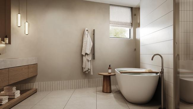 An artist impression of a bathroom in Lune.