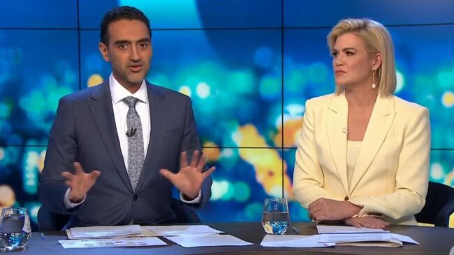 Waleed Aly and Sarah Harris on The Project.