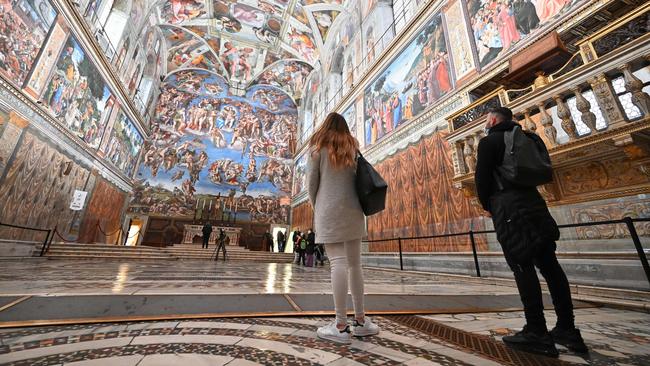 Viewing the Sistine Chapel in Vatican City. Picture: AFP