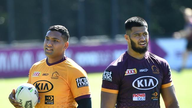 Tevita Pangai Junior was in awe of Haas the moment he met him at Broncos training. Picture; AAP Image/Darren England