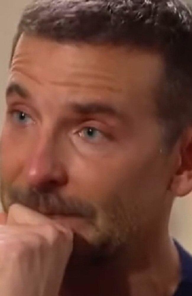 Bradley Cooper has faced backlash after he broke down in tears during a bizarre TV interview. Picture from TikTok.