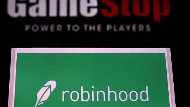 Logo of the trading app Robinhood. Picture: AFP