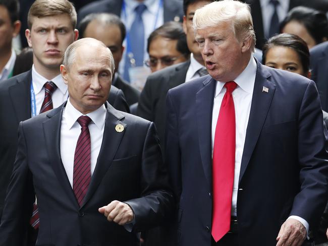 US President Donald Trump and Russia's President Vladimir Putin.  Picture:  AP