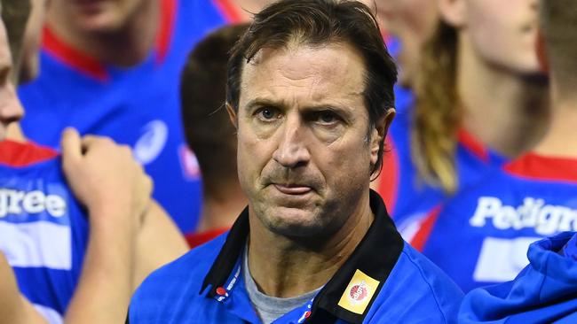 Bulldogs head coach Luke Beveridge. Photo by Quinn Rooney/Getty Images.