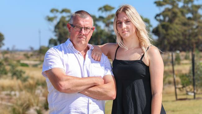 MELBOURNE, AUSTRALIA - FEBRUARY 11 2025Boyd Unwin and his daughter Bianca Unwin.Boyd Unwin and his daughter Bianca have been working with the opposition to call on the Allan government to remove serious offenders eligibility for emergency management days. Katie Haley (daughter/sister) was beaten to death by her partner as their 11-month old daughter slept in the next room.Picture: Brendan Beckett