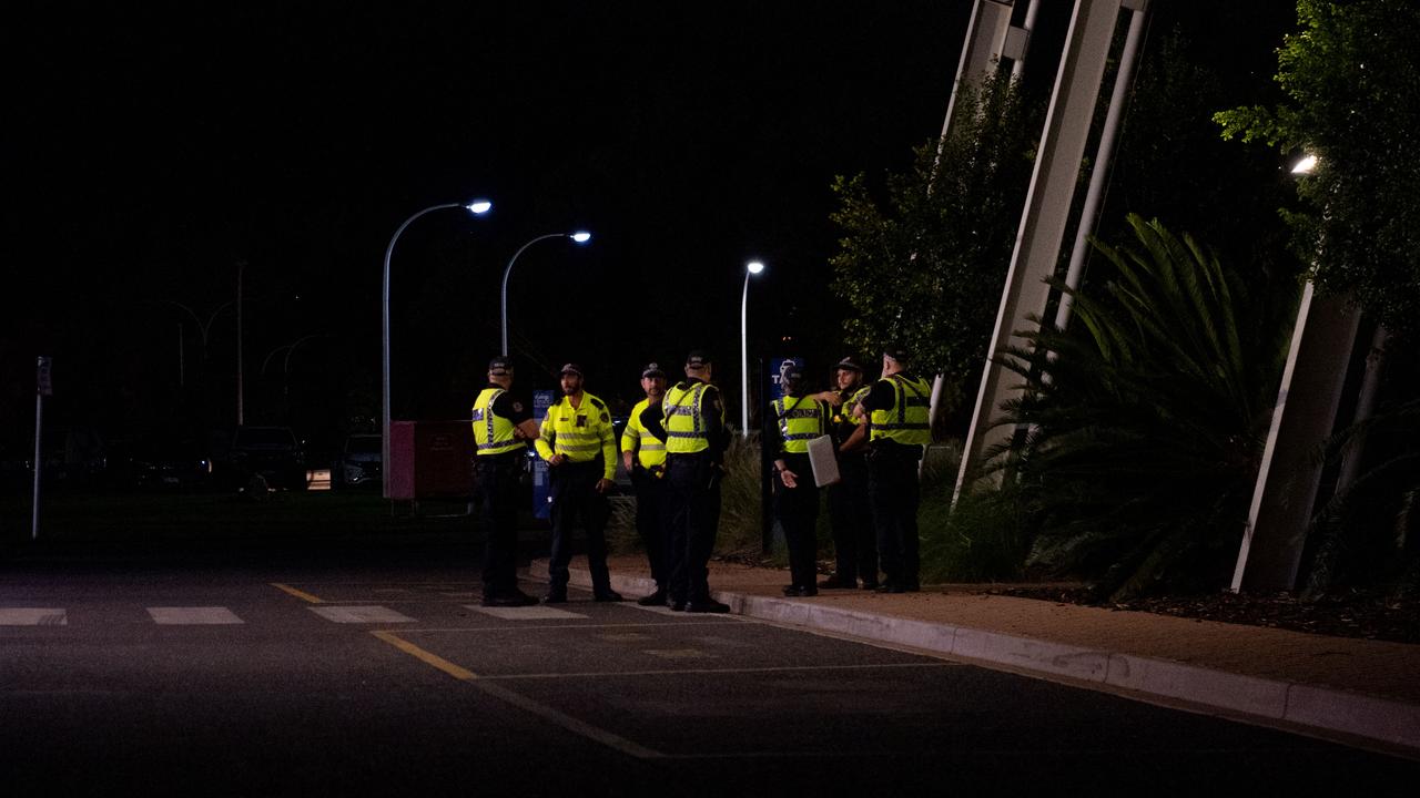 Police patrols during the Alice Springs curfew. Picture: Pema Tamang Pakhrin