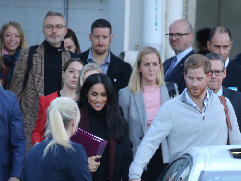 Meghan and Harry arrive in Sydney. Picture: John Grainger