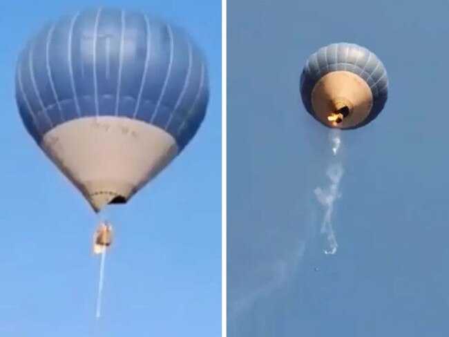 Horror as hot air balloon bursts into flames