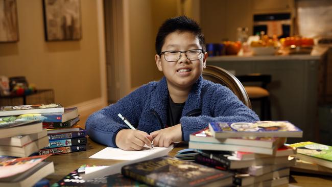 Lucas Wong has won the Kids News Short Story competition (Years 5-6 category) for the second consecutive year. Picture: Richard Dobson