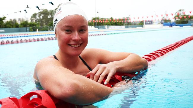 Swimmer Laura Taylor at Bond University Pool. Photograph: Jason O'Brien