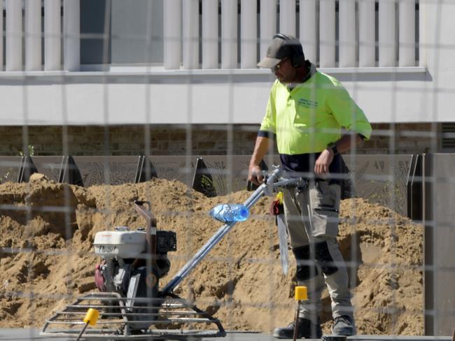 PERTH , AUSTRALIA - NewsWire Photos  APRIL 2 2024 Generic property / housing pictures around Perth.  Construction site house house building labourer worker cement slab .This is Shenton Park.Picture: NCA NewsWire / Sharon Smith