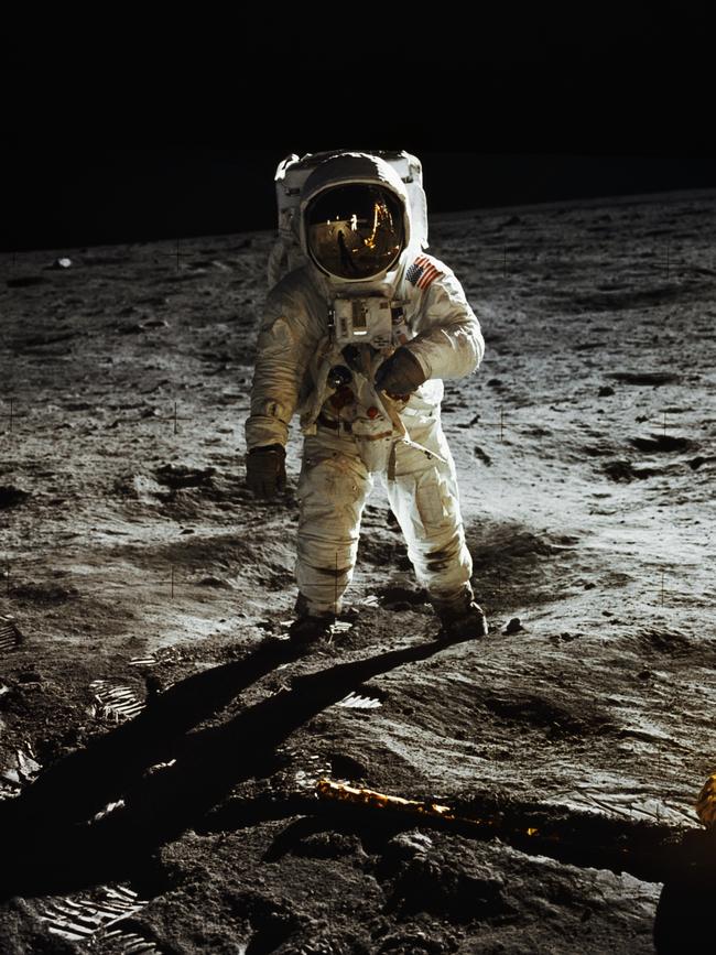 Buzz Aldrin walks on the Moon. Picture: Getty Images