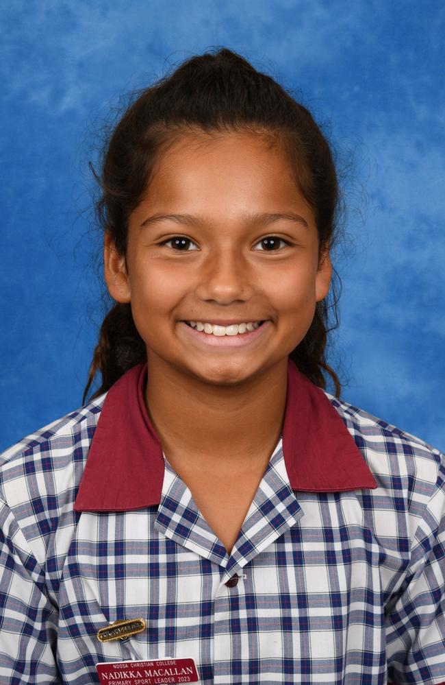 Noosa Christian College sport captain Nadikka Macallan