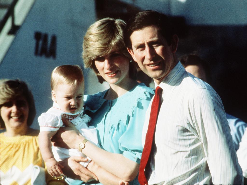 1983: Toting a nine month old Prince William, Princess Diana and Prince Charles toured New Zealand and Australia, marking the first time a baby had been taken on a royal tour. Picture: Anwar Hussein/Getty Images