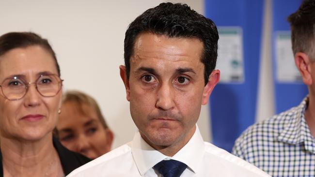 Leader of the Opposition David Crisafulli during a media conference at The Family Practice Emu Park. Picture: Liam Kidston.