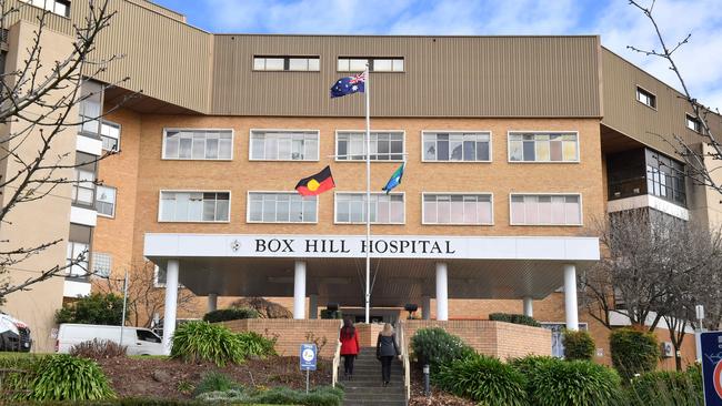 Eastern Health will lower flags at its hospitals, including Box Hill as a mark of respect for the police officers who were killed. Picture: Andy Brownbill