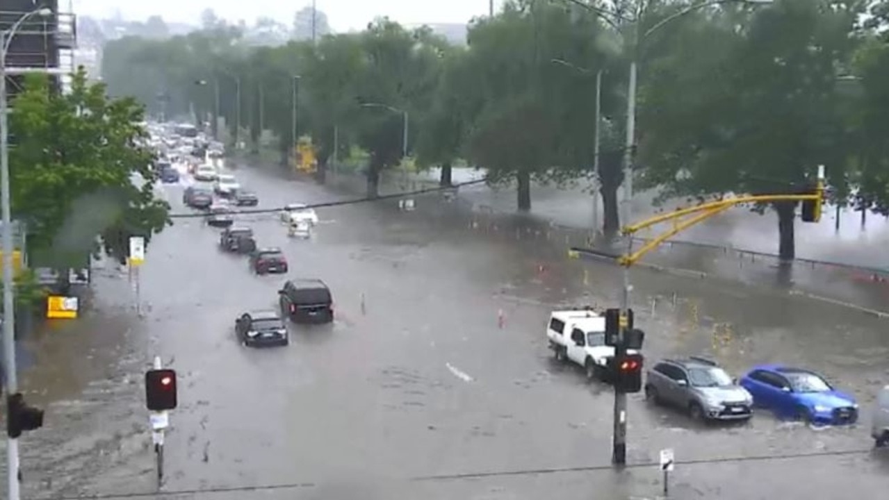 Punt Rd and Swan St completely under water. Picture: VicRoads