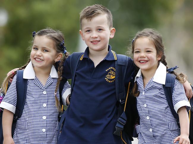 What age should you start kids ay prep. Three kids starting prep next year Alice 4, Tom 5 and Ruby 4 wearing their school uniform excited about starting school.    Picture: David Caird