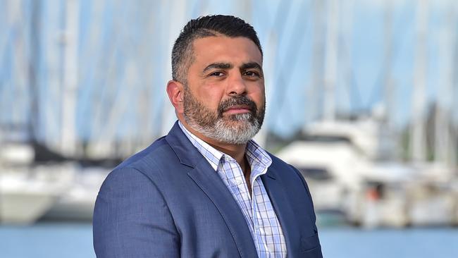 Justin Mohamed the Commissioner for Aboriginal Children and Young People pictured at the Geelong waterfront. Picture: Stephen Harman