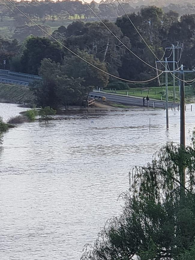 Roads are blocked by floods. Picture: Facebook