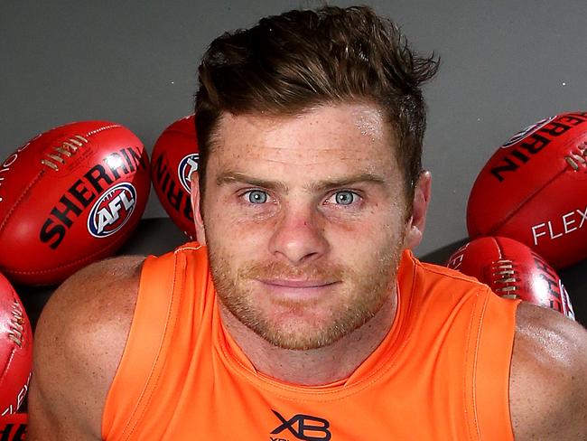 GWS Giants media day at their training headquarters in Homebush. Veteran Heath Shaw is due to play his 300th AFL game later this season. Picture: Toby Zerna