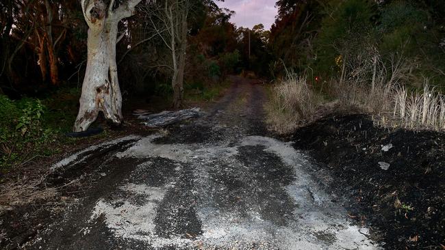 The scene near Cowan on the Pacfic Highway where a body was found. Photographer: Troy Snook.