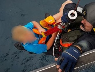 The boys were winched to safety following a massive search and rescue operation. Picture: Screengrab/9 News