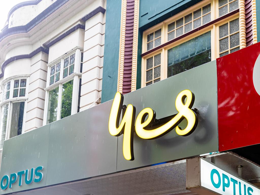 The Optus store on Elizabeth Street in Hobart. Picture: Linda Higginson