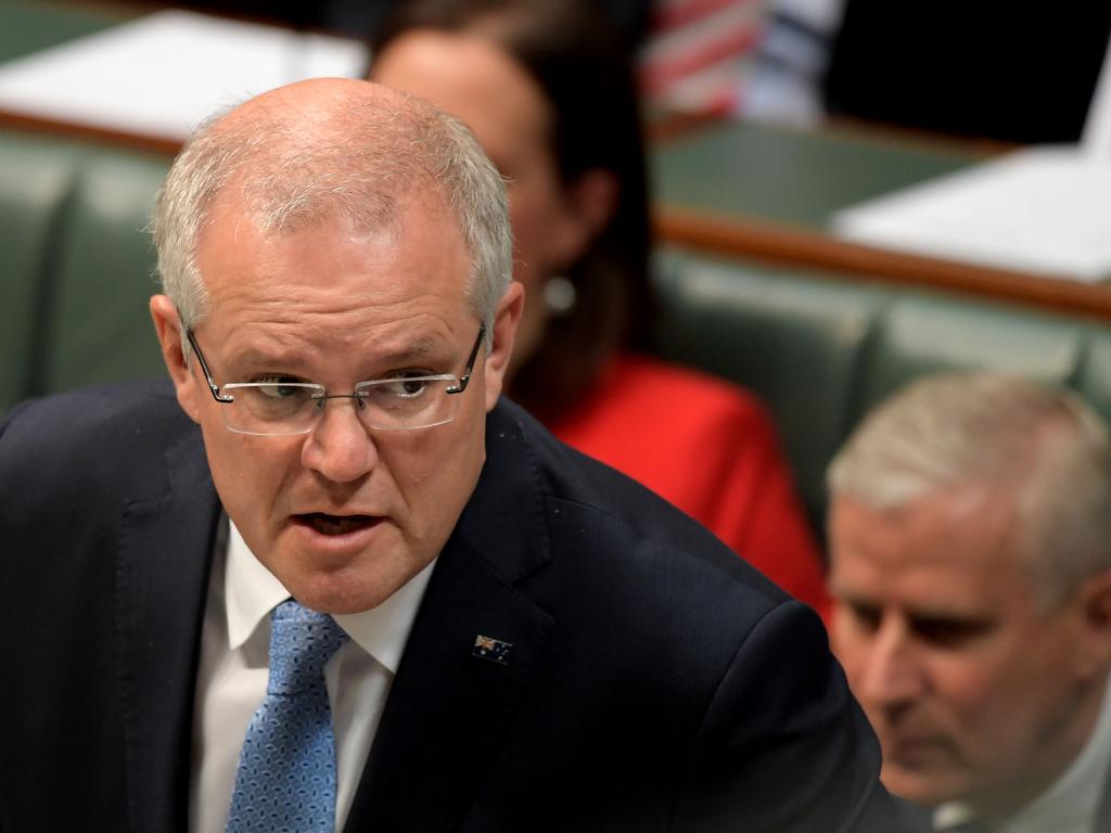 Scott Morrison has introduced “historic” new Liberal party laws that will make it extremely difficult for his party to turf him. Picture: Tracey Nearmy