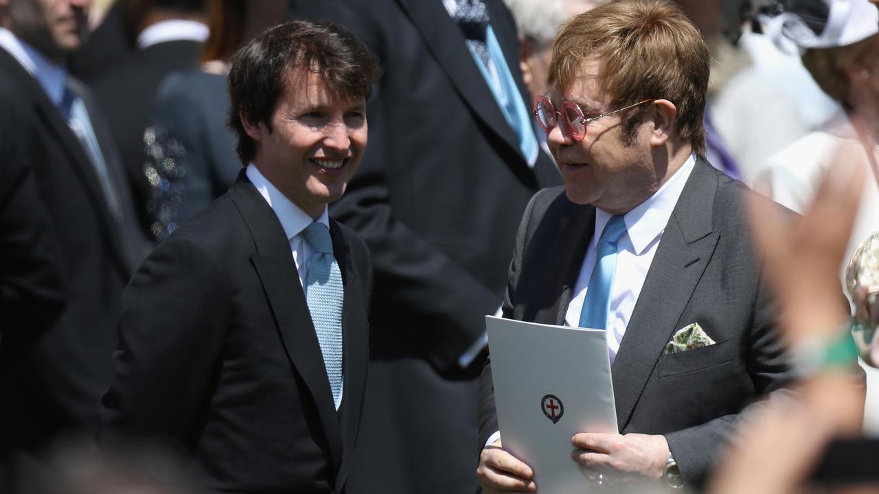 Blunt catches up with Elton John after the ceremony. Picture: Chris Jackson/Getty Images