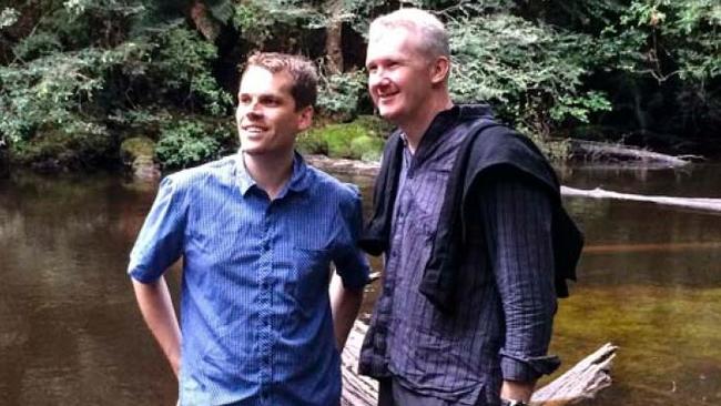 Then Labor environment minister Tony Burke with then Environment Tasmania head Phill Pullinger in 2014.