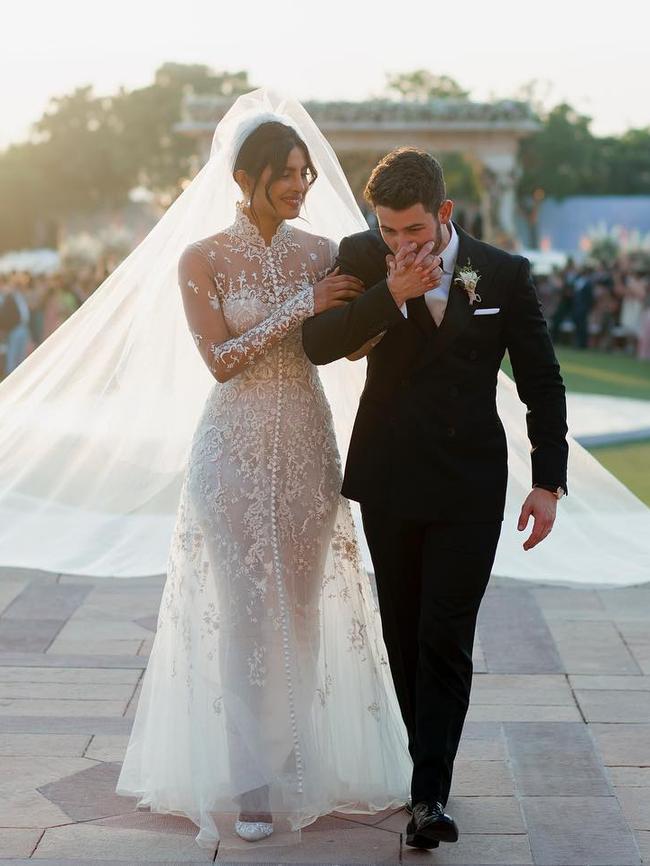 Nick Jonas and Priyanka Chopra at their Christian wedding ceremony. Picture: Instagram 