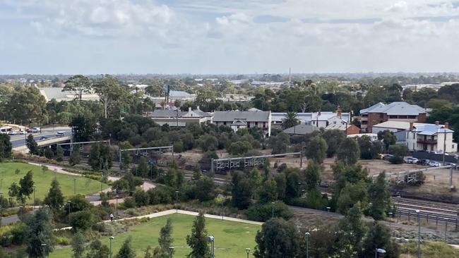 The new site of the proposed Women's and Children's Hospital, taken from the RAH rooftop . Picture: Paul Starick