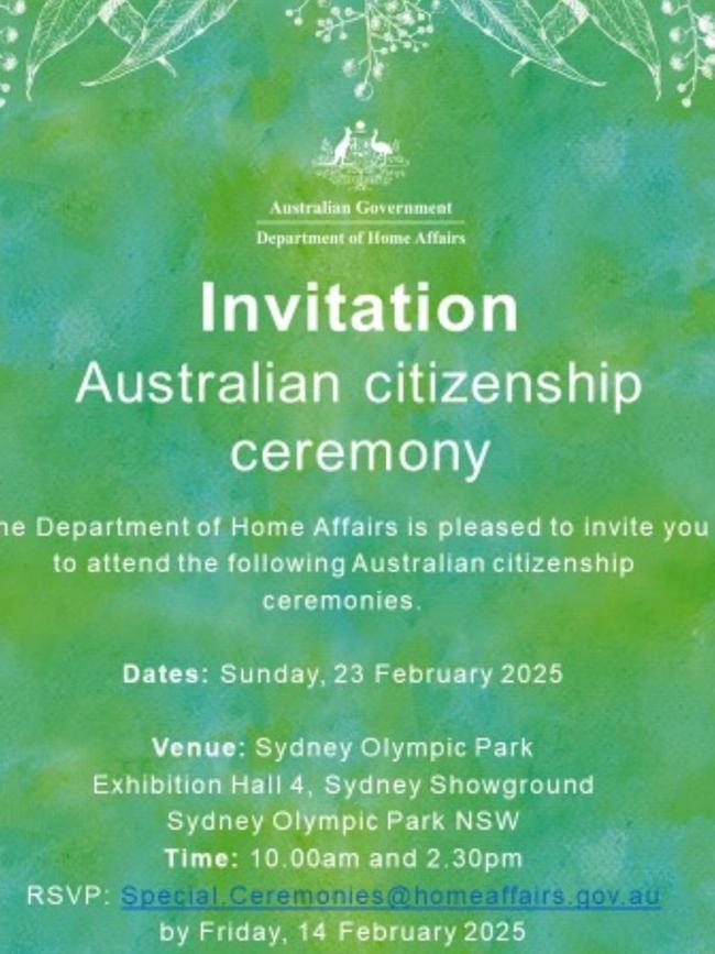 Mayors were invited to attend an industrial-scale citizenship ceremony run by Home Affairs Minister Tony Burke's department. Picture: Supplied