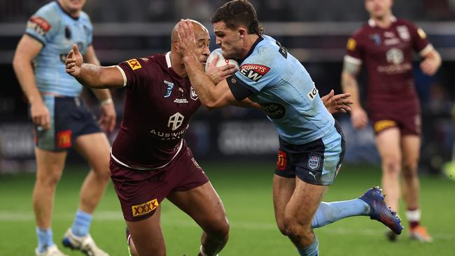 Cleary’s running game broke up the Maroons’ defence. Picture: Paul Kane/Getty Images