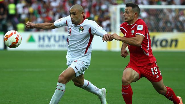 Jaka Hbaisha scored Palestine’s first goal at a major tournament.