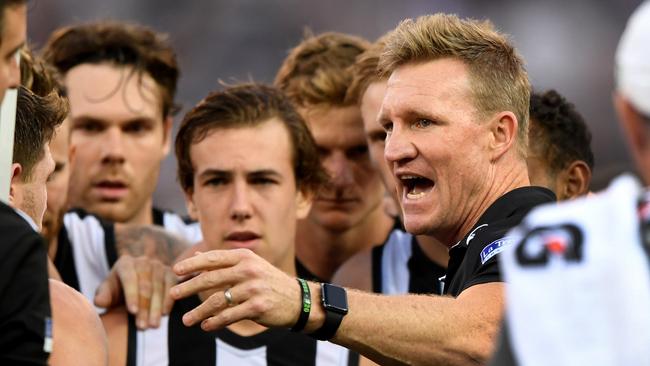 Friday night’s clash against Carlton is must-win for Nathan Buckley. Picture: AAP