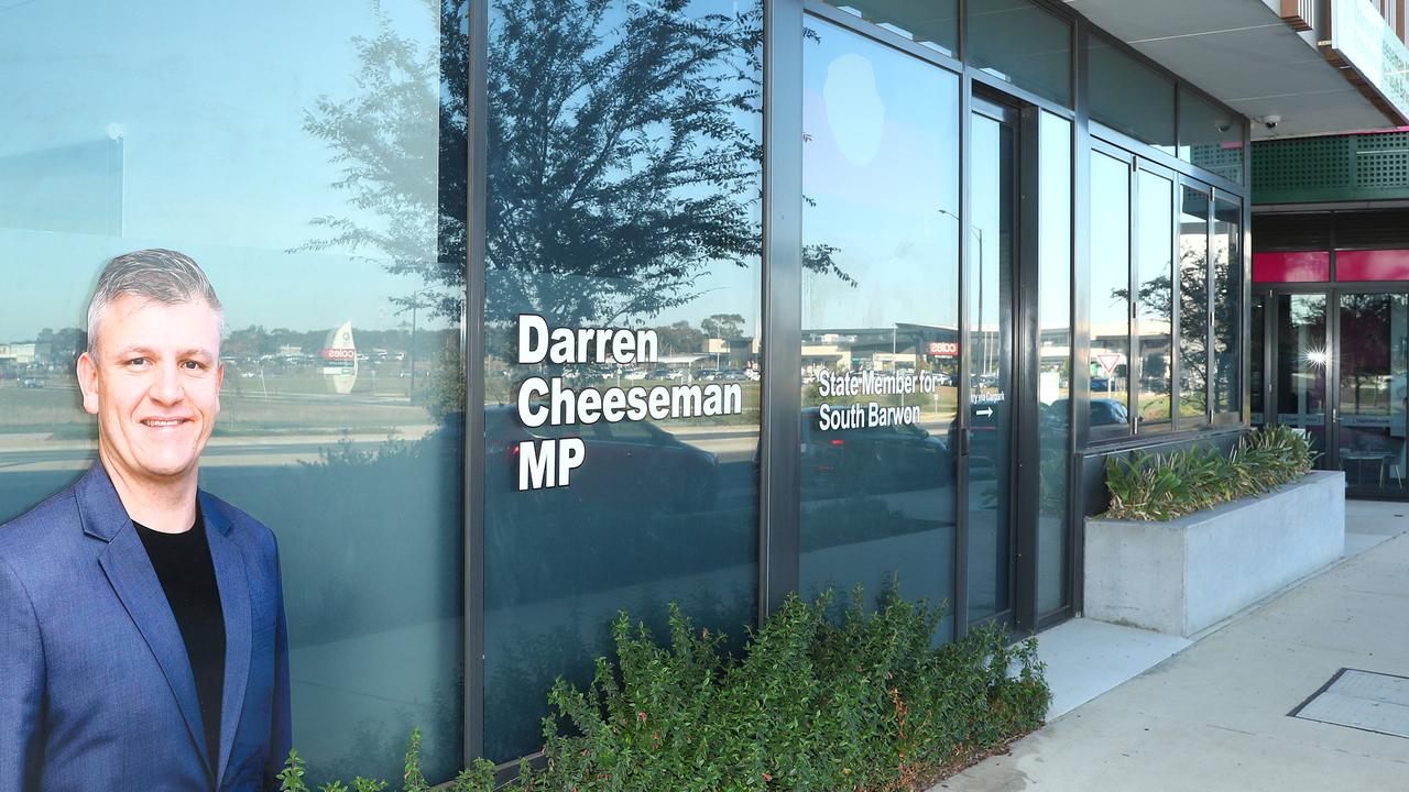 Darren Cheeseman's office in Amrstrong Creek no longer has Labour Party signage and those working close by said it was eerily quiet. Picture: Alison Wynd