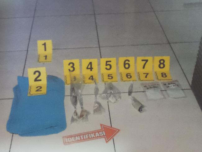 Blood spots in Kubu Kauh Beach Inn. Picture: Supplied