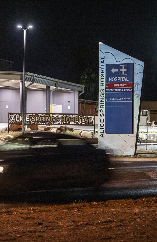 Alice Springs hospital at night. Picture: Kevin Farmer