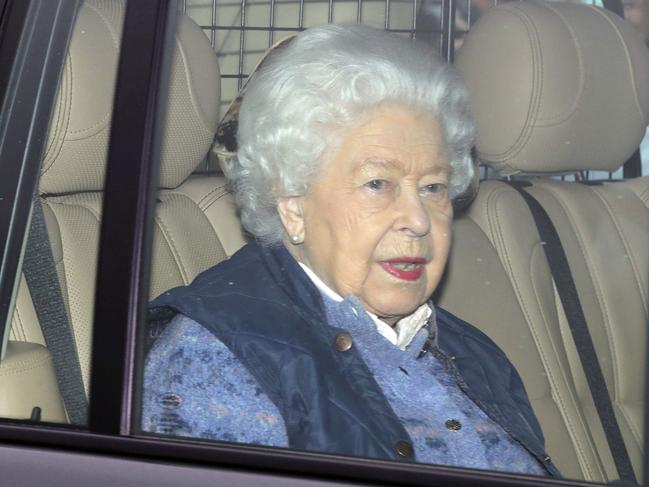 The Queen was socially distancing herself. Picture: PA via AP